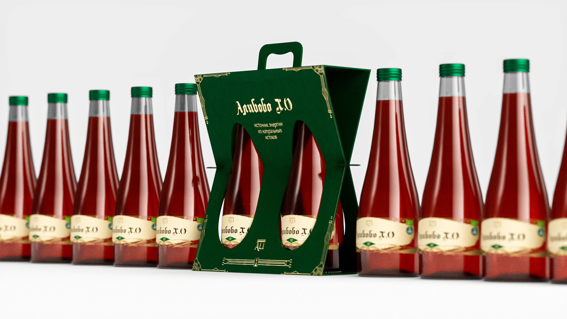 Doctor Ali — salomatlik eliksiri uchun qadoq dizayni