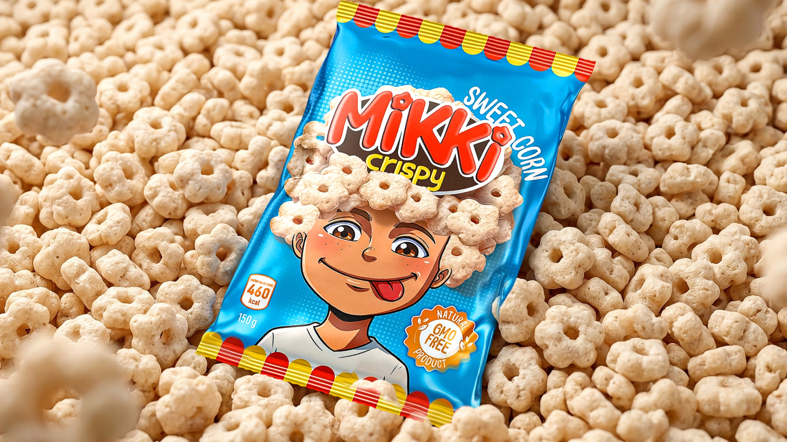 Mikki Crispy – 儿童甜玉米零食包装设计
